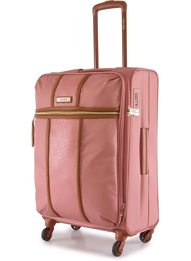 DKNY  DKNY Autograph Softside Luggage on Wheels for Unisex | Ultra Lightweight ABS on with Spinner Wheels 4 Double Wheel (ROUGE, 24 Inch)  | Best Price UAE