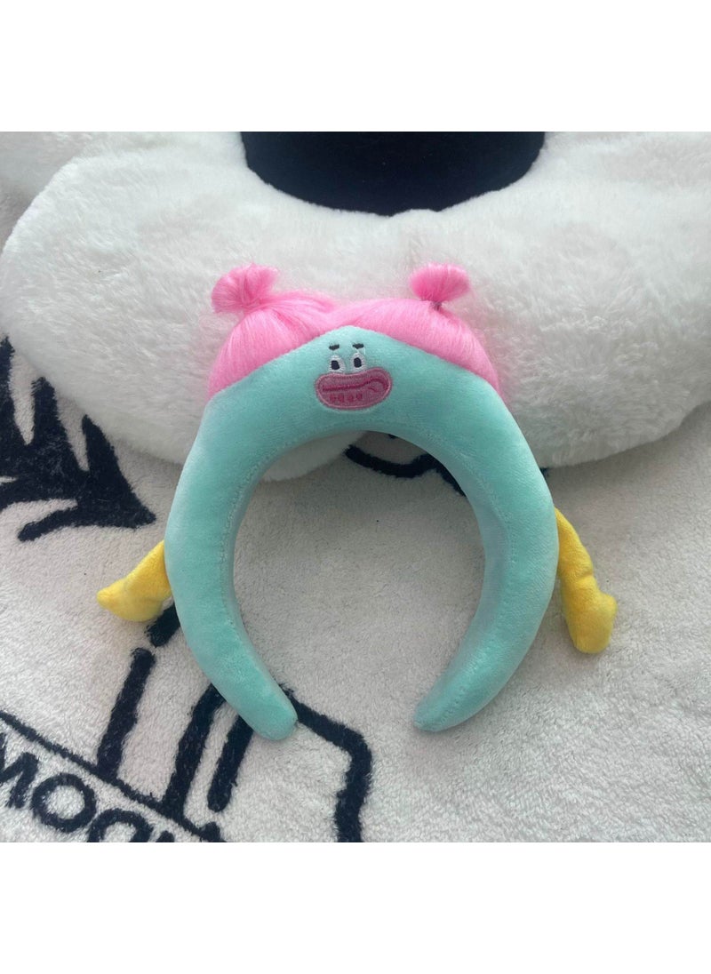 Generic - Cute Cartoon Mouse King Headband Plush Korean StyleFried braid headband blue Fried braid headband blue - Image 1