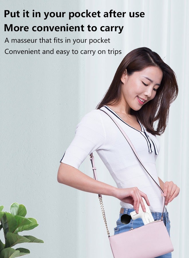 BOMIDI Portable Muscle Massager With High Intensity Brushless Motor With 5 Massage Heads for Shoulder Body Back Relaxation M1- White - Image 2