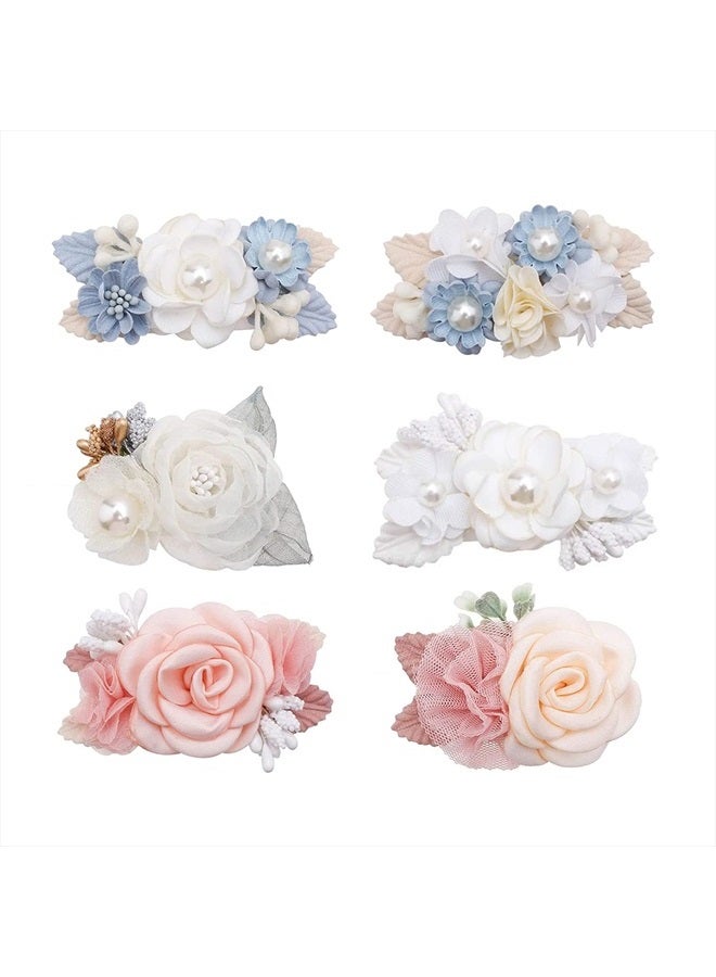 BFNAAgirl Flower Hair Clip BFNAAgirl Baby Girl Hair Bows Exquisite Hair Accessories Alligator Clips for Infants Toddlers Teen Kids Gift 6pcs/set - Image 1