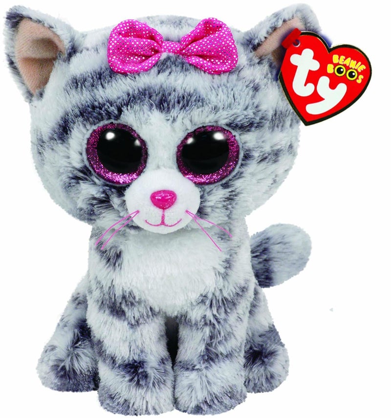 Ty Kiki Grey Cat Plush, Regular - Image 2
