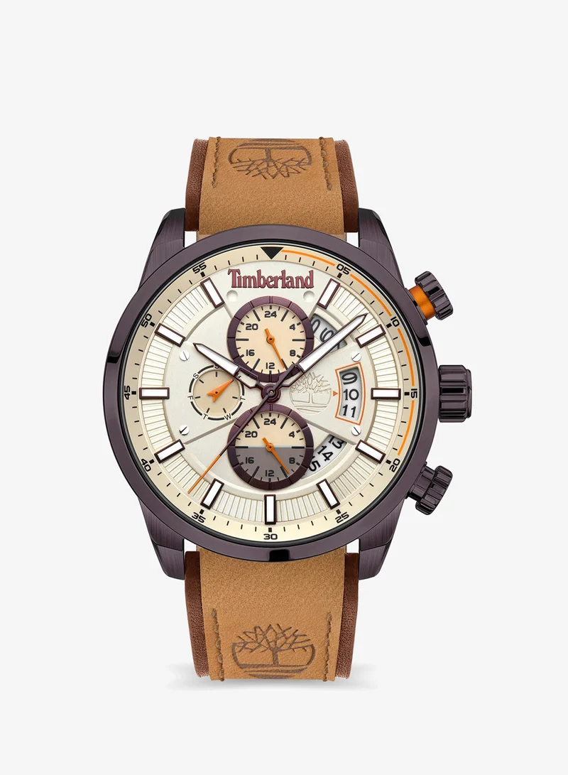 Timberland  Callahan Men's Watch 46mm Analog Cream Dial Leather Strap for Men | Best Price UAE