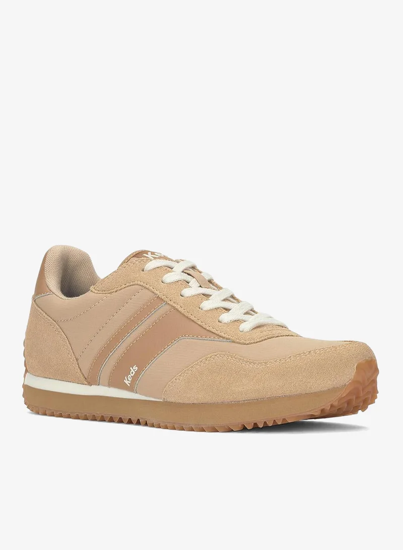 كيدز Keds Women's Rena Retro Runner Lace-Up Sneaker – Suede Overlay, Cushioned Everyday Shoe Tan