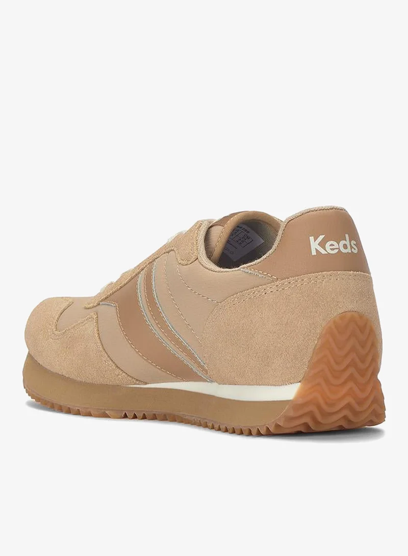 Keds  Keds Women's Rena Retro Runner Slip-on Sneaker – Suede Overlay, Cushioned Everyday Shoe Tan for Women | Best Price UAE