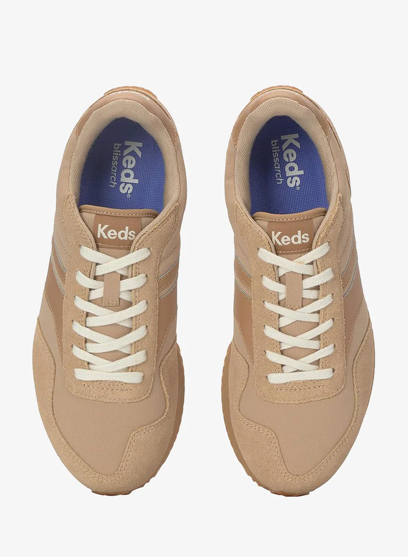 Keds  Keds Women's Rena Retro Runner Slip-on Sneaker – Suede Overlay, Cushioned Everyday Shoe Tan for Women | Best Price UAE
