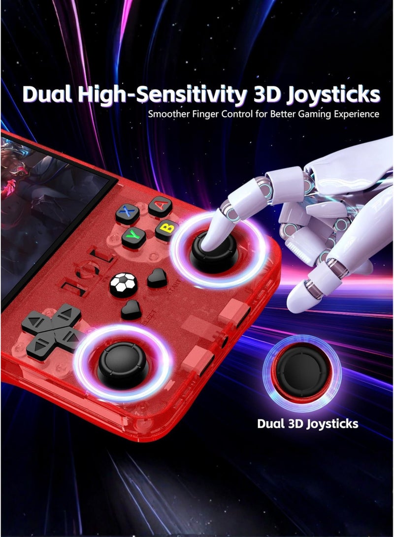HIPOP R36MAX Retro Handheld Game Console with 4.0” IPS HD Display – Portable Linux Gaming Console with 64GB Built-in Games, 4000mAh Rechargeable Battery, Classic Arcade Emulator, Pocket Video Game Player for Kids & Adults, Transparent Red - Image 5