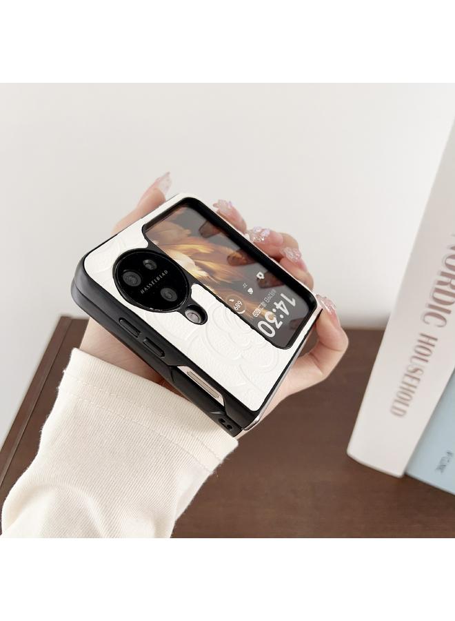 اس-توب جراب هاتف OPPO Find N2 Flip Impression Flower Pattern واقي - Image 4