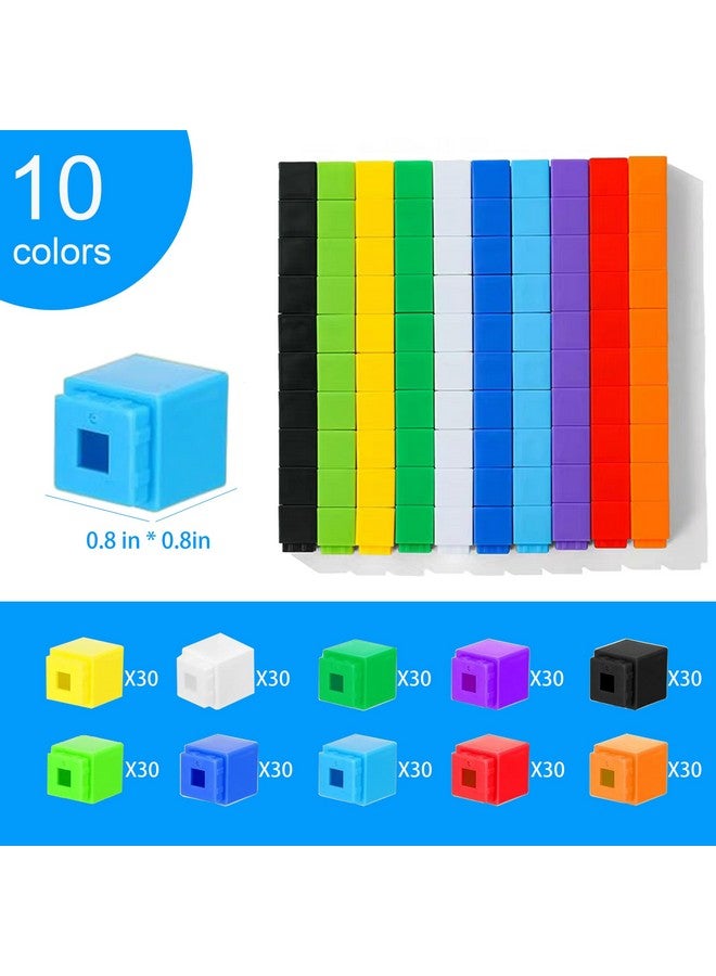 KUTOI Math Manipulatives Number Blocks Toys For Kids 300 Cubes, Educational Counting Toys Classroom Learning Supplies, Preschool Plastic Counting Blocks for Kindergarten Homeschool Learning, Kids Ages 3+ - Image 3