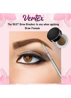 VERTEX Eyebrow Brush Kit Thin Angled Eye Brow Concealer Contour Brush To Shape And Conceal Eyes Duo Spoolie Brushes Firm Bristles Definer For Filling Pomade Gel | Defining Arches Winged Eyeliner Stencil  - Image 2