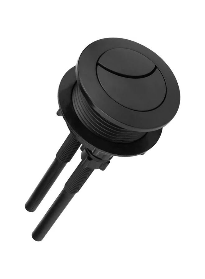 Black Toilet Flush Button Replacement Dual Round Plastic Tight Coupling 3.94x2.36 Inch - Image 2