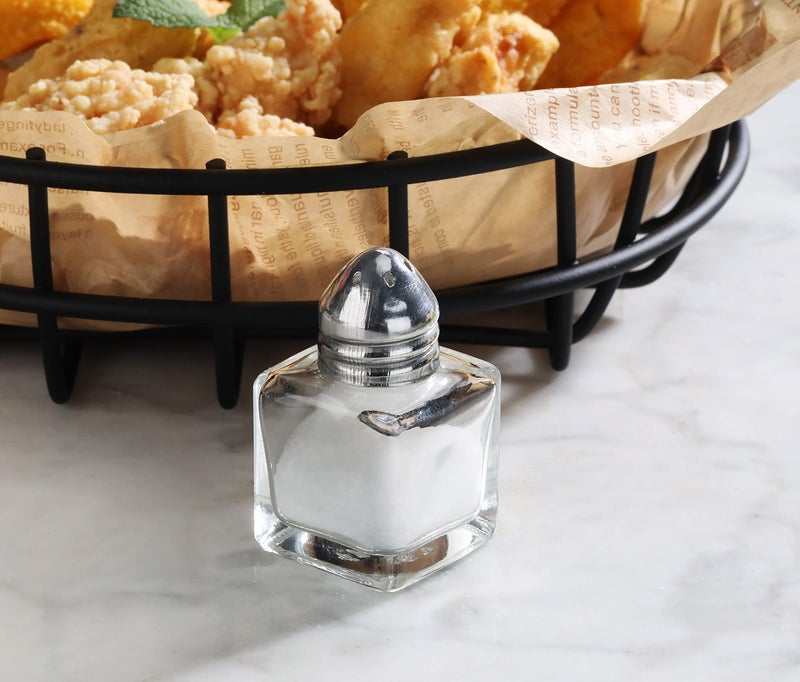 New Star Foodservice 22254 Glass Cube Mini Salt and Pepper Shaker with Stainless Steel Top, 0.5-Ounce, Set of 48 - Image 5