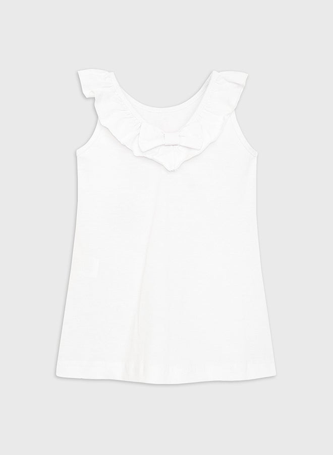 كوكا ملابس أطفال فستان أبيض بلا أكمام للبنات - Image 2