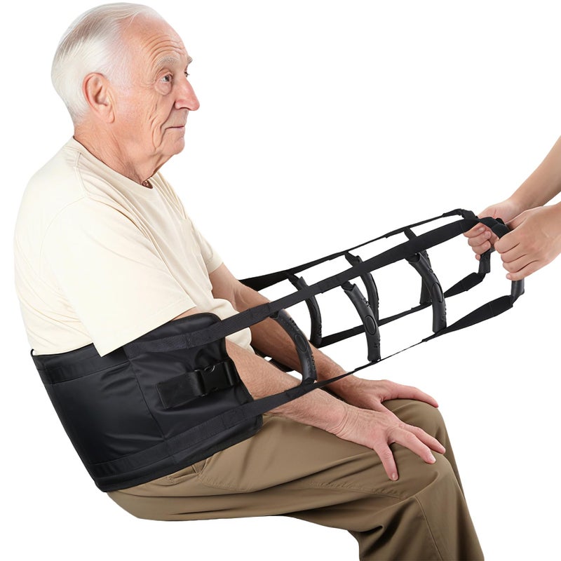 Whlicks Gait Belts for Seniors, Transfer Belt for Elderly and Disabled, Transfer Sling Lifting Assist with Handles Anti-Slip Pad Seatbelt, Gate Belts Medical for Home Care Bed Wheelchair Floor 330lbs - Image 1