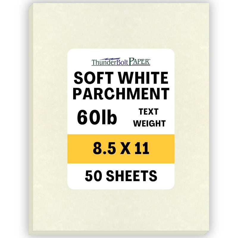 50 Soft White Parchment 60 Text 24 Bond Paper Sheets 85 X 11 Inches Standard Letter Flyer Size 60 Pound is Not Card Weight Vintage Colored Old Parchment Semblance