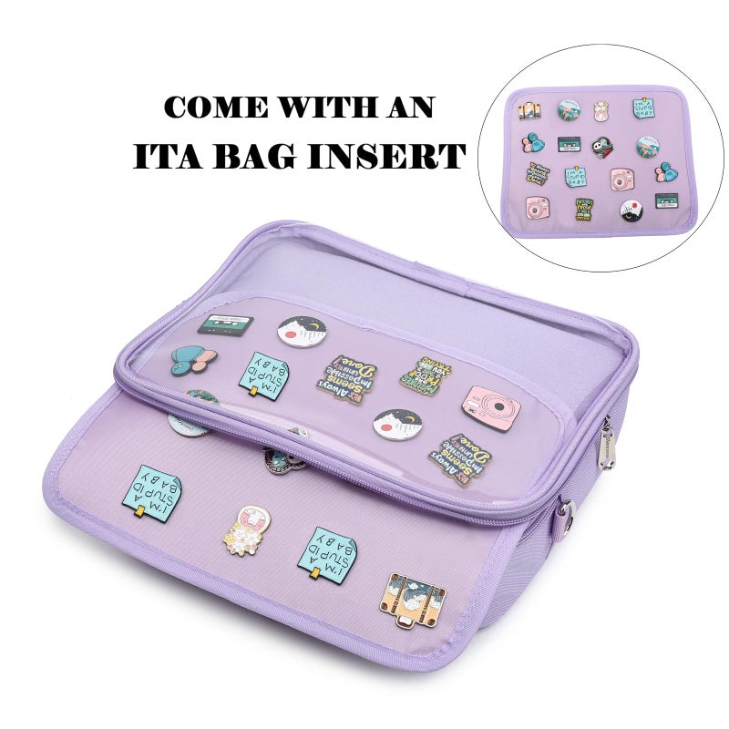 CHERRY SAUCE Dopamine Color Ita Bag Backpack Satchel Oxford Crossbody Messenger Shoulder Bag - Image 4