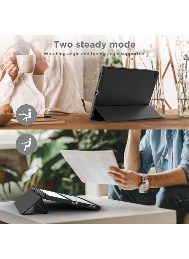 ماركة غير محددة جراب Honor Pad X8a 11 بوصة 2024 اللوحي مع حامل قلم رصاص، غطاء خلفي ناعم من مادة TPU قابل للطي ثلاثي الطي، غطاء ذكي واقي قابل للطي، إيقاظ وسكون تلقائي (أسود)  - Image 2