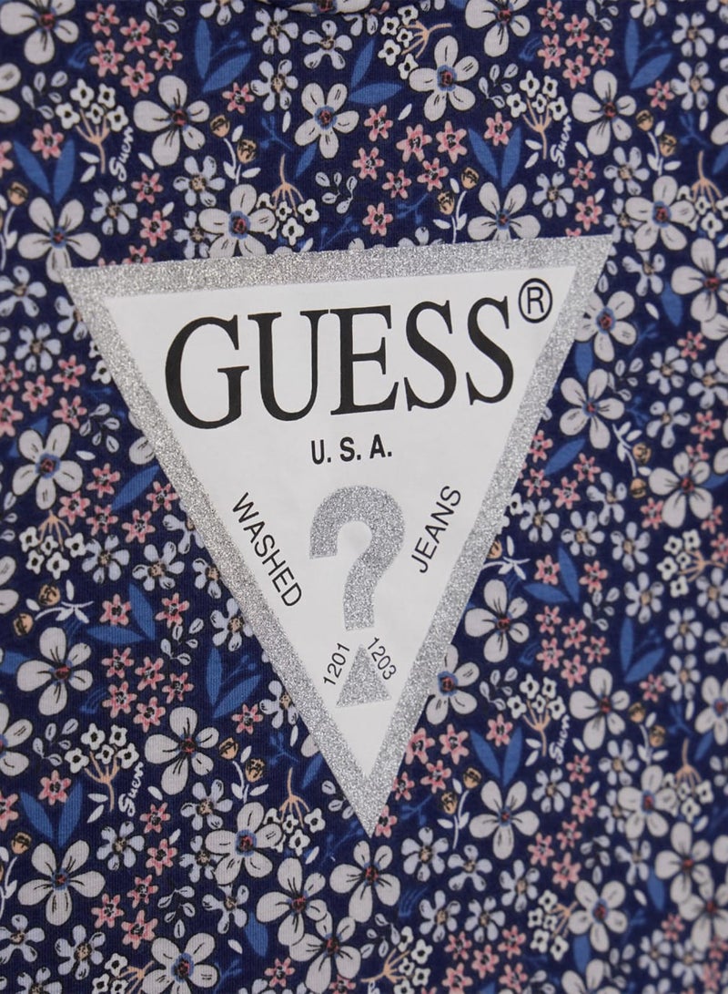 جس تيشيرت للأطفال بياقة دائرية وشعار مطبوع - Image 4