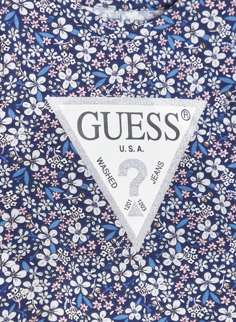 جس تيشيرت للأطفال بياقة دائرية وشعار مطبوع - Image 4