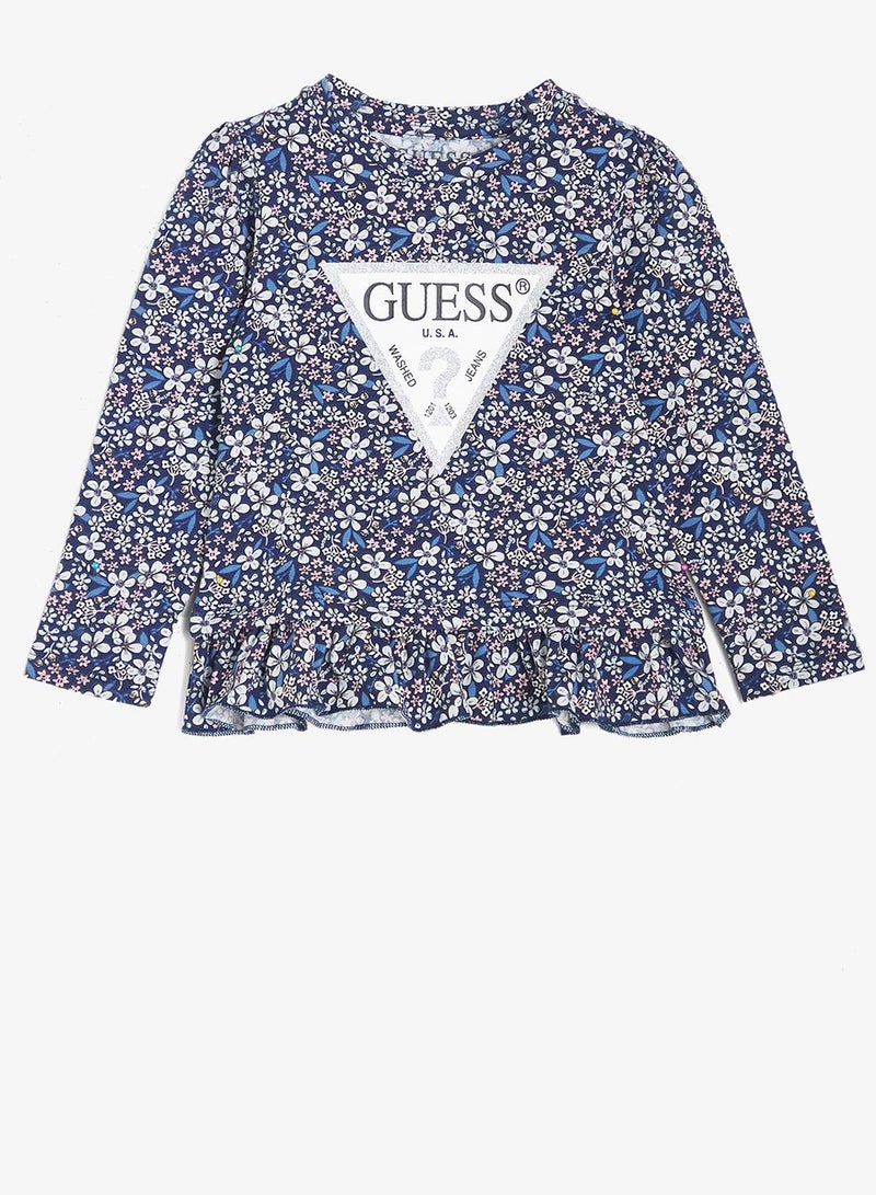 جس تيشيرت للأطفال بياقة دائرية وشعار مطبوع - Image 2