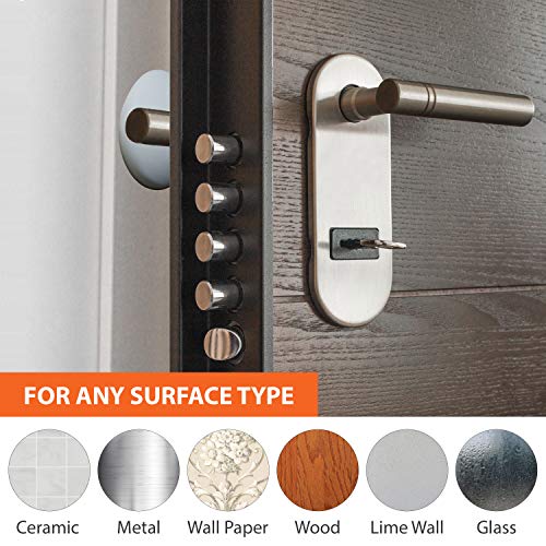IFAMIO Premium Quality Large 2 Pcs Door Bumper Self Adhesive Sticker Strong Stickiness Wall Protector Guard Door Knob Stopper 3.2 Inches Rubber Round White Silicone Door Handle Bumper Set - Image 5
