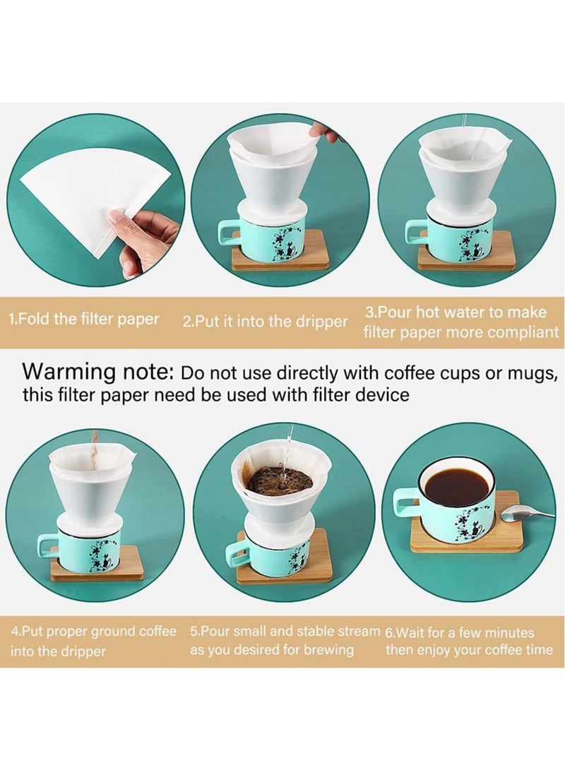 Arabest Conical Coffee Filters, 100pcs 2-4 Cups Conical Natural Paper Coffee Filters, V60 Filter 02 For Pour Over Coffee Drippers & Coffee Makers (White)  - Image 5