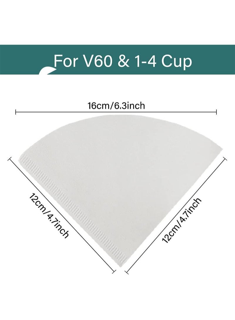 Arabest Conical Coffee Filters, 100pcs 2-4 Cups Conical Natural Paper Coffee Filters, V60 Filter 02 For Pour Over Coffee Drippers & Coffee Makers (White)  - Image 2