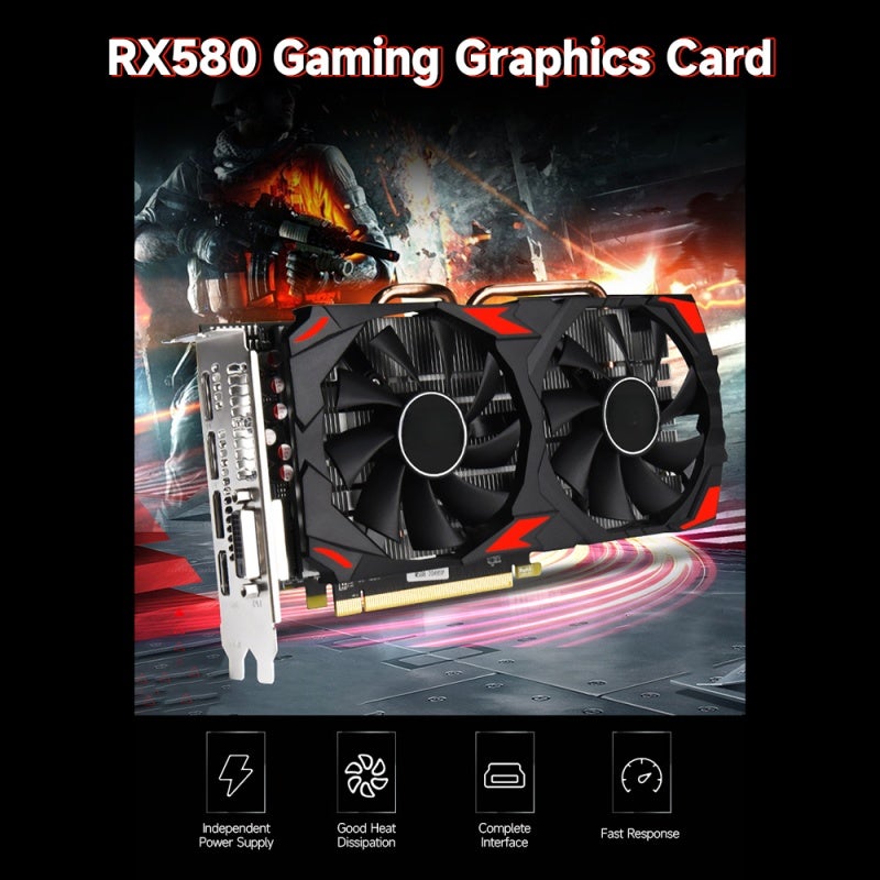 JINGSHA Graphics Card 8GB GDDR5 256bit Memory Dual Fans - Harness Office Gaming Software Smoothly - HD DP DVI Interfaces for Smooth Gaming Experience - Image 4