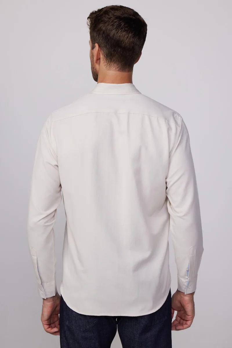 تودورس Classic Fit Cotton Plain Stone Color Men's Shirt