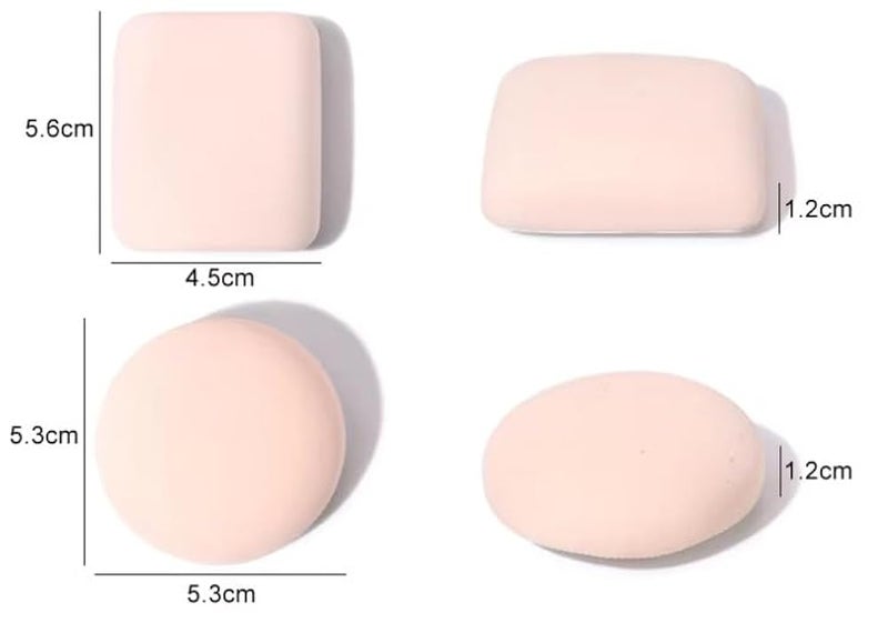 2PCS Makeup Sponge Powder Puff Powder Puff Foundation Blending Beauty Sponge for Liquid,Cream,Powder, Dry & Wet Use Air Cushion Puff - Cosmetic Foundation Sponge Makeup Tool-ROUND AND SQUARE SAPE - Image 2
