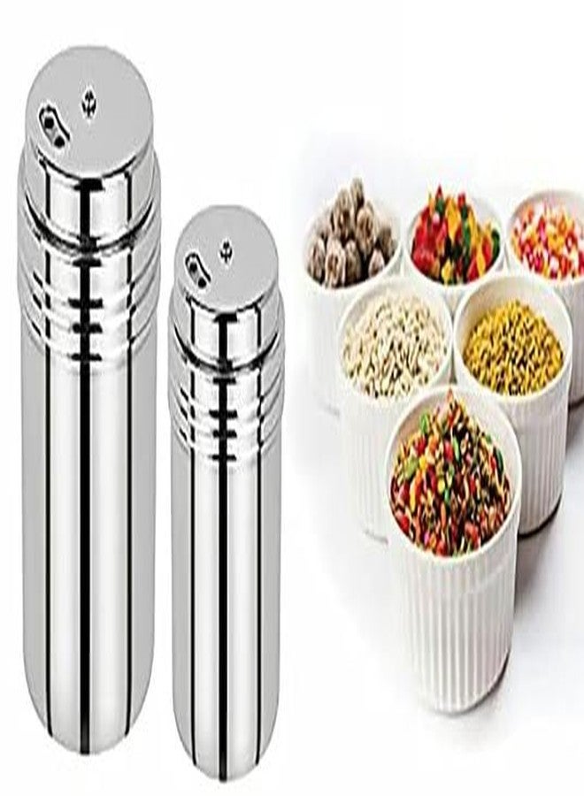 Attachh Multipurpose Stainless Steel Mukhwas Dabbi mouth freshener paan masala spice storage for travelling 200Ml Pack of 2 - Image 2