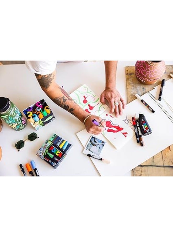 POSCA Uni Mitsubishi Pencil - MOP'R Marker - Round Tip XXL 3-19 mm - Ergonomic Shape, Semi-Rigid Body - Water-Based Paint Marker - All Holder - Black - Image 3