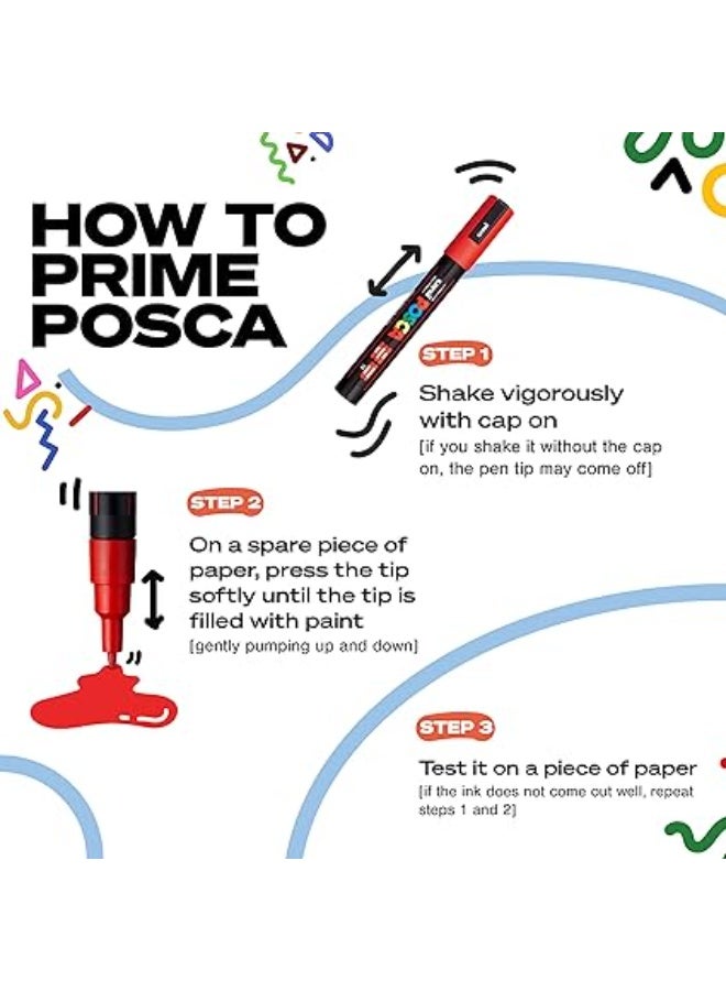 POSCA Uni Mitsubishi Pencil - MOP'R Marker - Round Tip XXL 3-19 mm - Ergonomic Shape, Semi-Rigid Body - Water-Based Paint Marker - All Holder - Black - Image 2