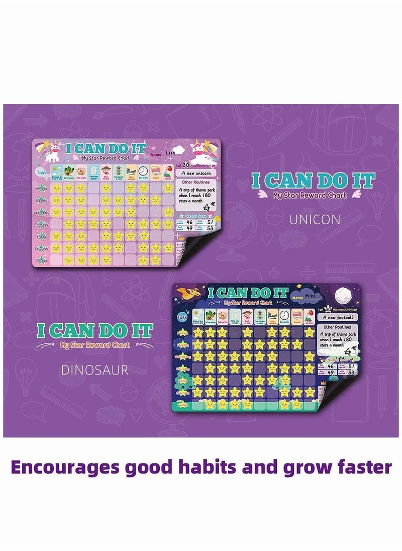 PYEBE - Magnetic Star Reward Chart for Kids Magnetic Chore Chart for Refrigerator  17.32‘’x11.7‘’ for Wall or Refrigerator Good Behavior Charts - Image 1