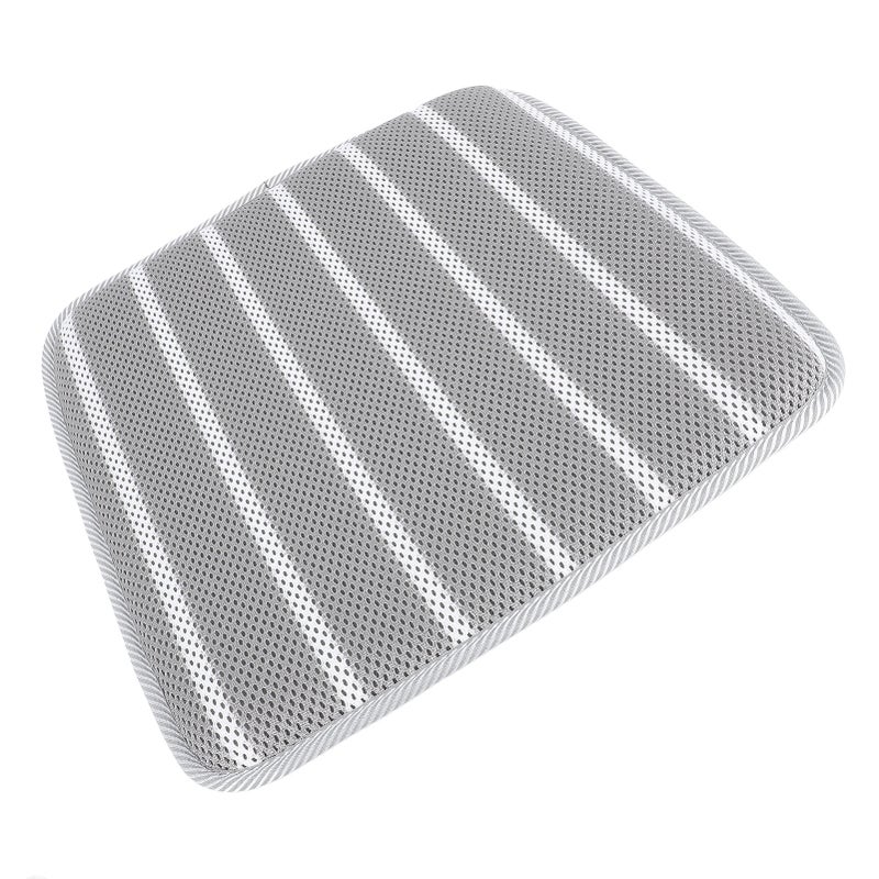 Shower Seat Cushion Soft 4D Mesh Fabric Breathable Shower Chair Pad Gray White Striped for Shower Benches Sitting - Image 4