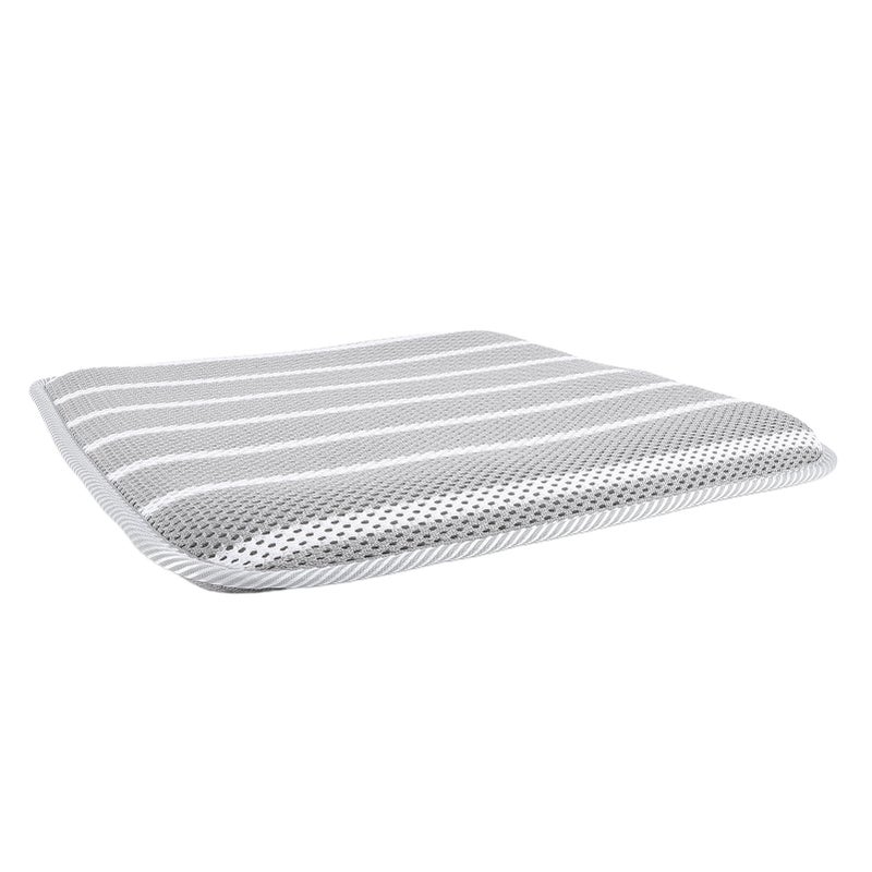 Shower Seat Cushion Soft 4D Mesh Fabric Breathable Shower Chair Pad Gray White Striped for Shower Benches Sitting - Image 1