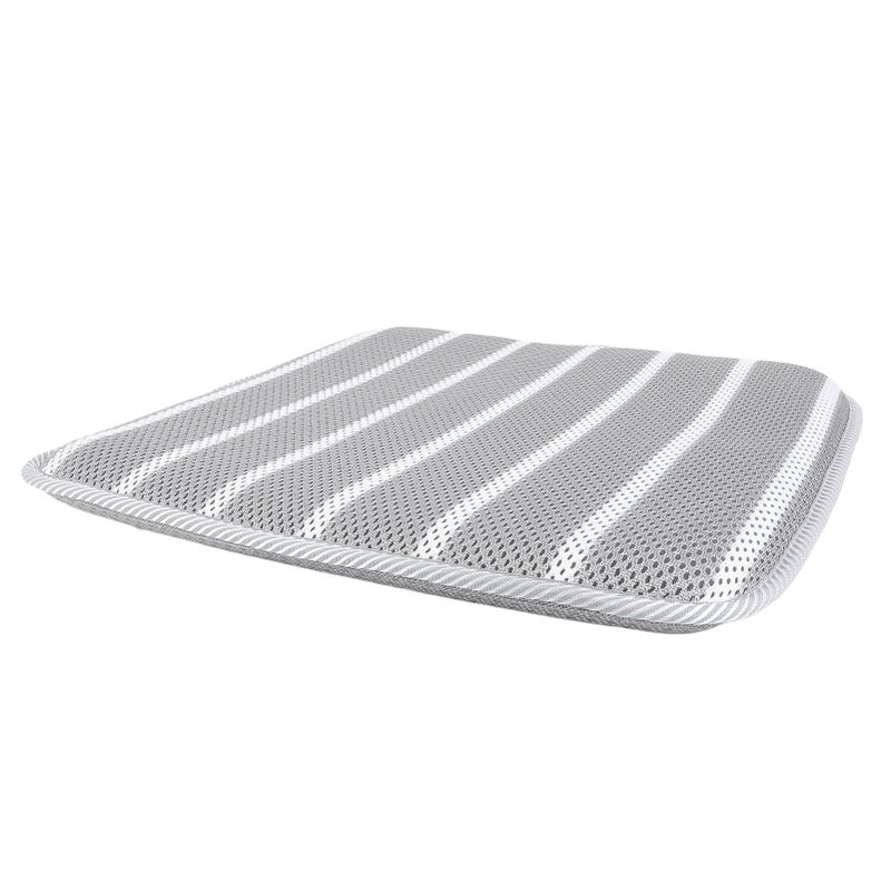 Shower Seat Cushion Soft 4D Mesh Fabric Breathable Shower Chair Pad Gray White Striped for Shower Benches Sitting - Image 3