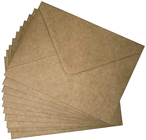 Accuprints Brown Envelopes Pack of 25 (5 x 7) inches | Unique design Texture Hand made Brown envelopes for wedding/party/office use/gift | Complimentary silver stickers - Image 3