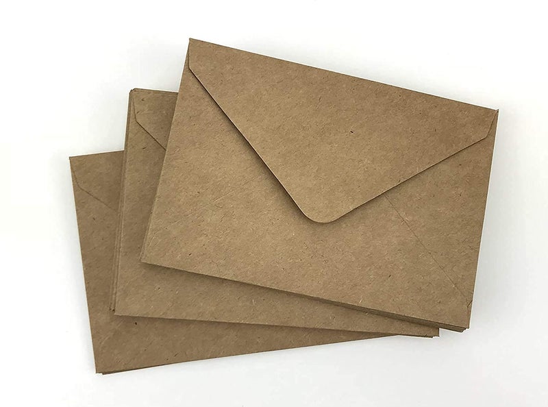 Accuprints Brown Envelopes Pack of 25 (5 x 7) inches | Unique design Texture Hand made Brown envelopes for wedding/party/office use/gift | Complimentary silver stickers - Image 5