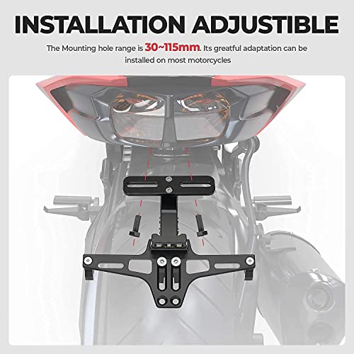 MIKANIX Universal Adjustable Foldable Tail Tidy | Bike Number Plate Holder for All Bikes - Image 5