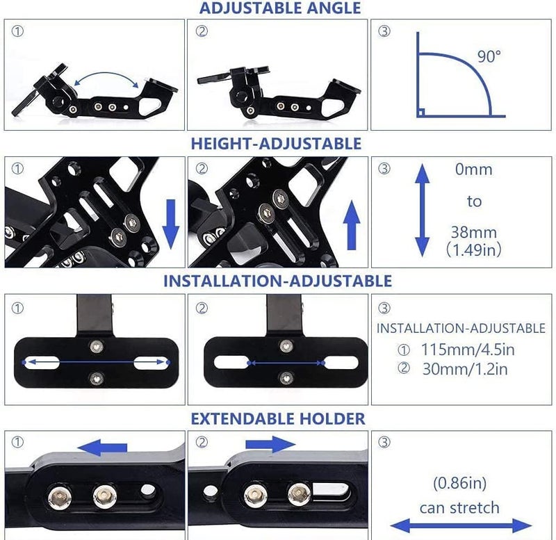 MIKANIX Universal Adjustable Foldable Tail Tidy | Bike Number Plate Holder for All Bikes - Image 4