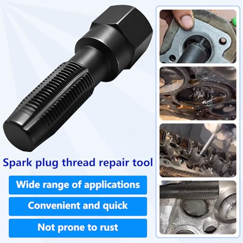 ZKTOOL 14mm Cylinder Head Rethreaded Kit, Spark Plug Thread Repair Kit,14mm Reamer Cylinder Thread Repair Tool,Spark Plug Rethreader Kit,4 Thread Insert. M14 x 1.25 - Image 5