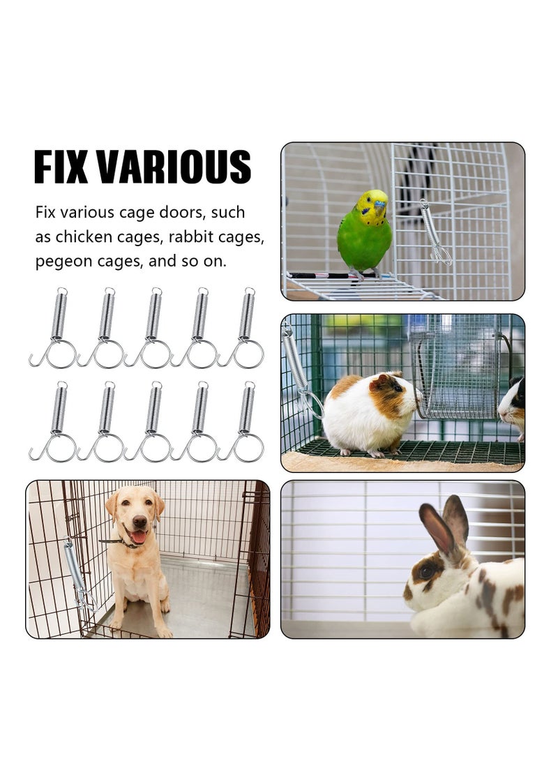 SYOSI 20 Pieces Spring Cage Latch Door Spring For Hamster Cages Hook Metal Finger Pet Wire Cage For Fixing Birds Bunny Rodents Guinea Hamster Parrot Dog Door - Image 5