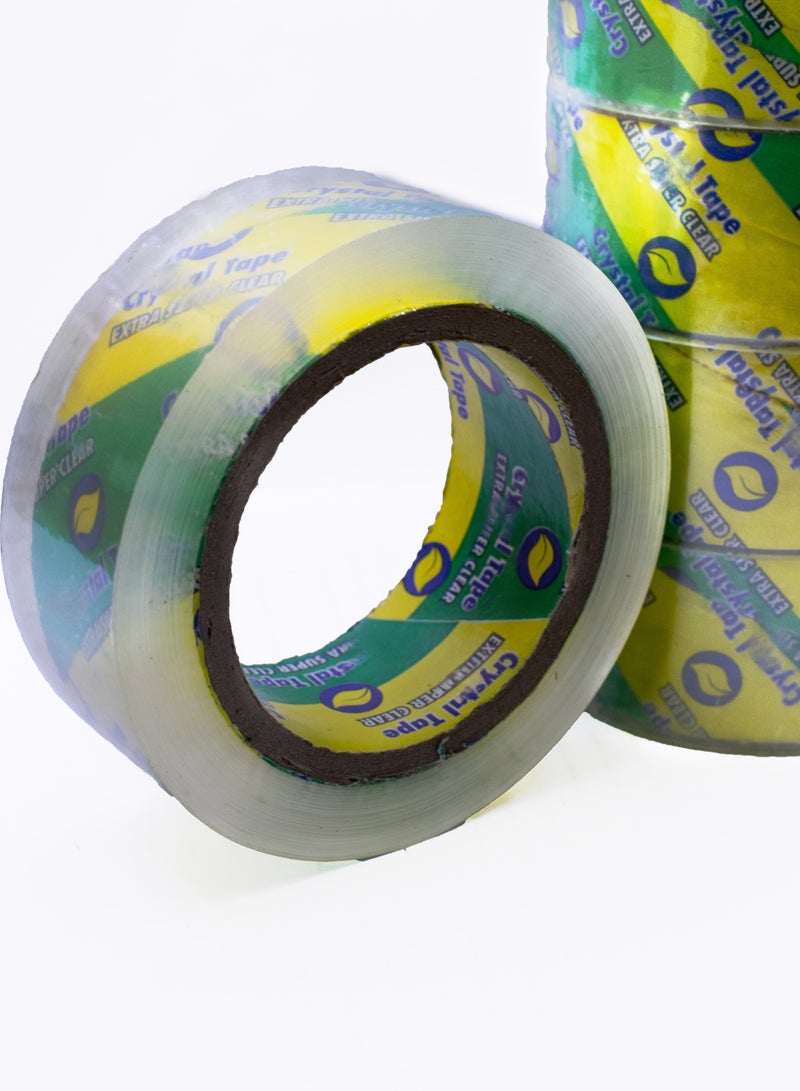 6 بكرة شريط لاصق قوي (سلوتيب) عالى الجودة – 120 متر × 4.2 سم , لصق فائق القوة للتغليف والشحن , مقاوم للماء وذات إلتصاق عالي. - Image 1