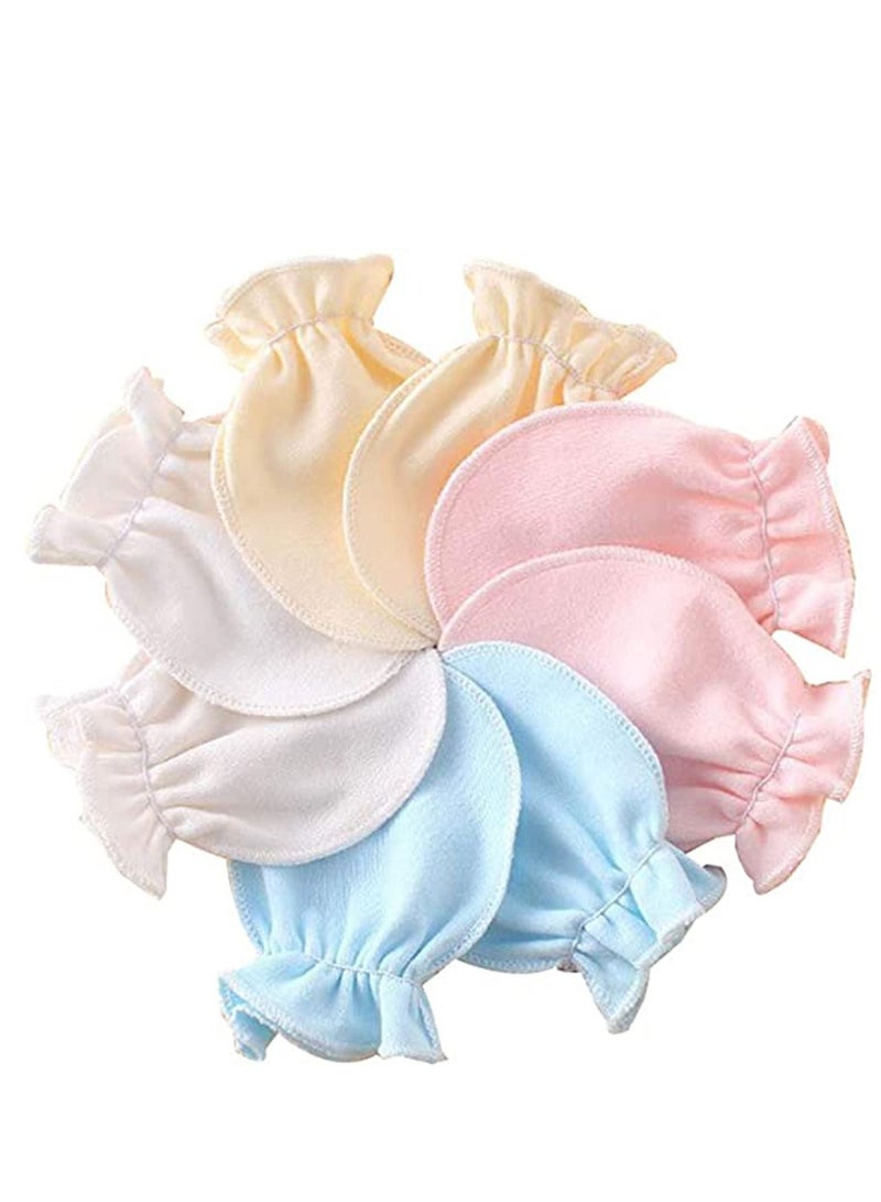 SYOSI Baby Glove Anti-grasping Gloves Newborn Protection Face Cotton Anti Scratching Gloves Pleated Style Stretchy Soft and Fashionable Baby Boys Girls 0-6 Months - Image 1