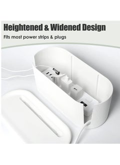 Generic Cable Management Box, Cord Organizer Box, Large and Medium Size Cord Box, Cord Hider Box with The Groove to Store The Chargers and Cable to Hide Surge Protector Cover on Desk or Floor (White)  - Image 3