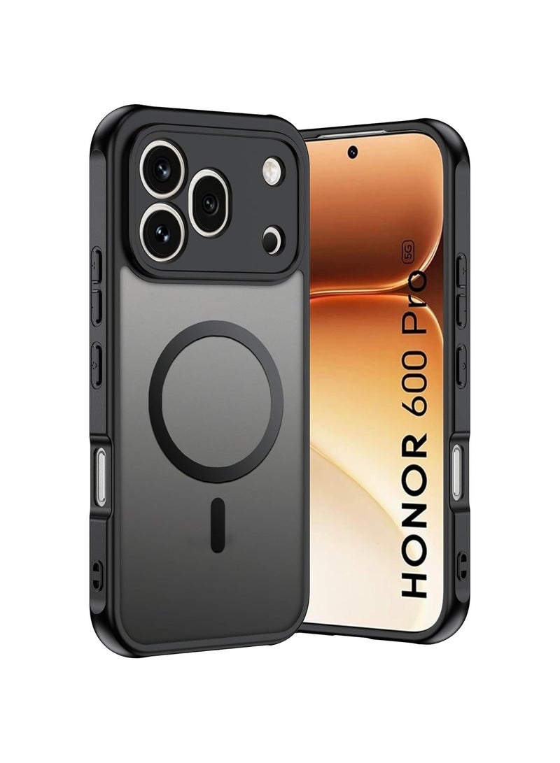 general Case Compatible with Honor 600 Pro 5G, featuring anti-magnetic protection, military-grade shock resistance, anti-yellowing properties, and a classic magnetic hybrid design - Image 1