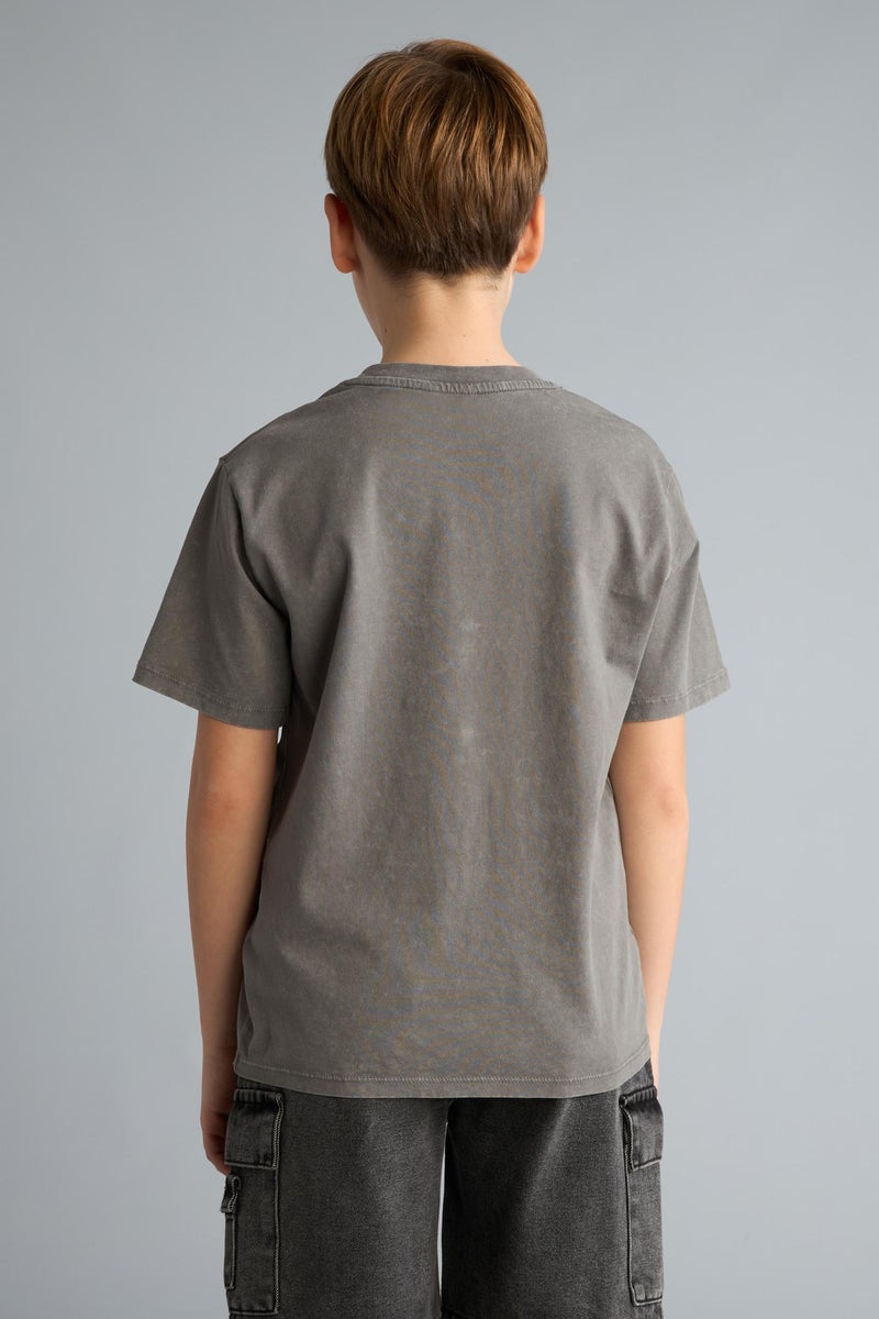 DeFacto Grey Boy Boy New Regular Fit Crew Neck T-Shirt Casual - Image 5