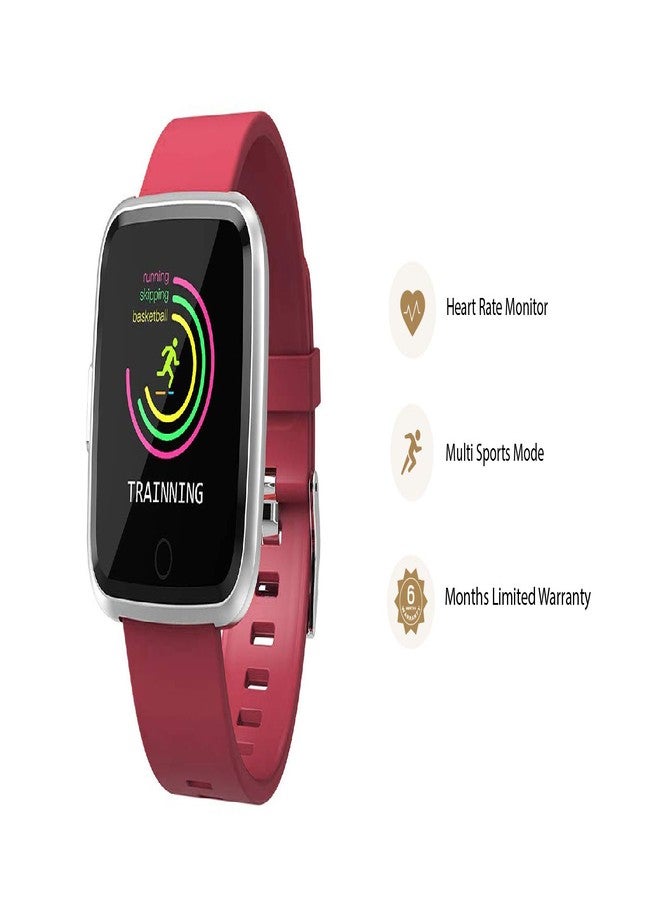 OPTA SB-076 U-Wear Bluetooth Fitness Band Smart Watch for AndroidiOS Devices, Medium (Red) - Image 3