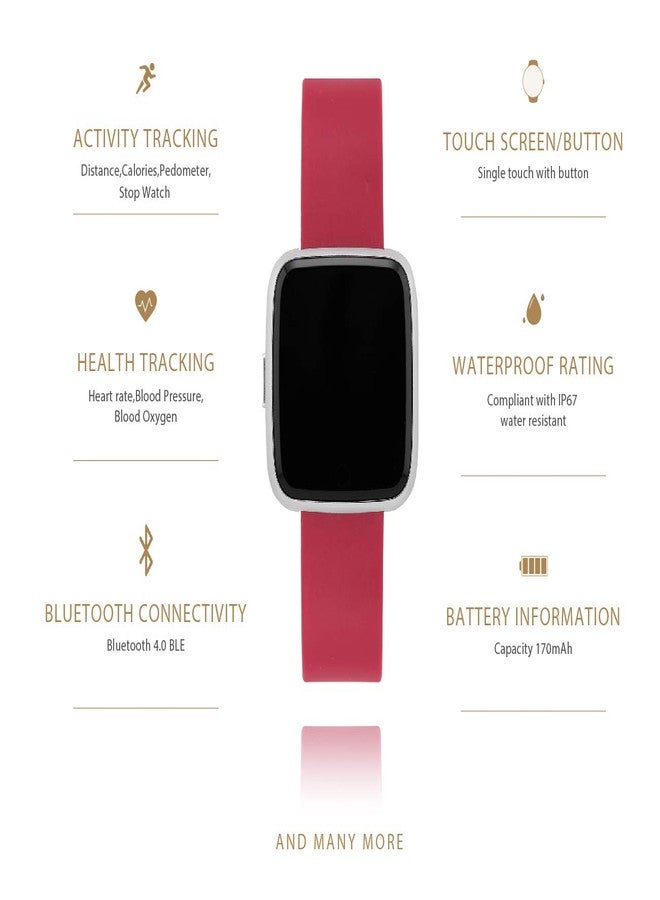 OPTA SB-076 U-Wear Bluetooth Fitness Band Smart Watch for AndroidiOS Devices, Medium (Red) - Image 2
