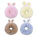 Guqqeuc Rabbit Ear Hair Scrunchies Fluffy Ball Scrunchy Hair Ties for Women Girls Cute Bunny Ears Faux Fur Scrunchie Pom Pom Hair Bands Elastic Plush Furry Ponytail Holder Easter Hair Accessory 4 PCS - Image 2